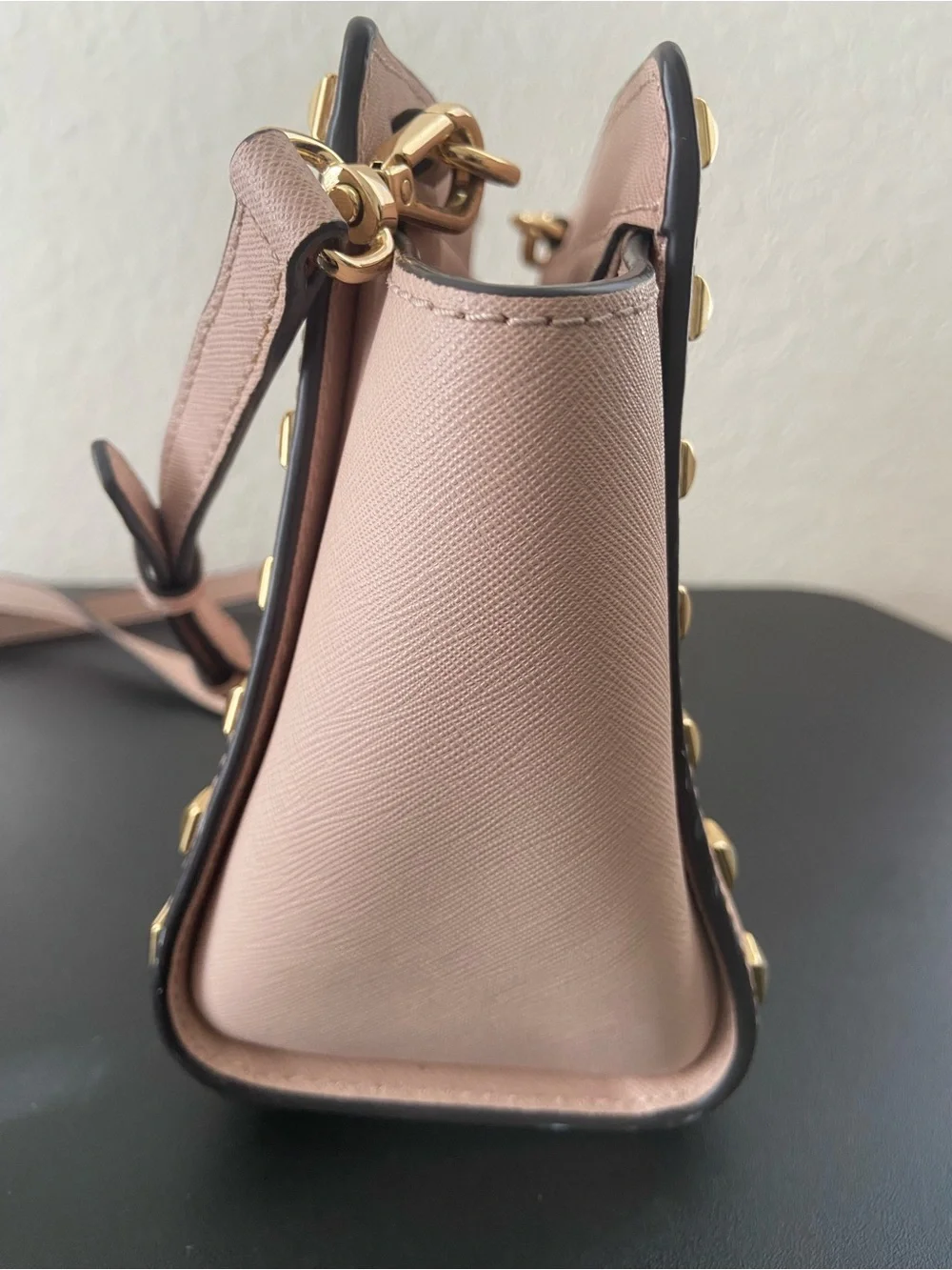 NWOT Michael Kors Selma Studded Medium Crossbody Bag - Blush Pink